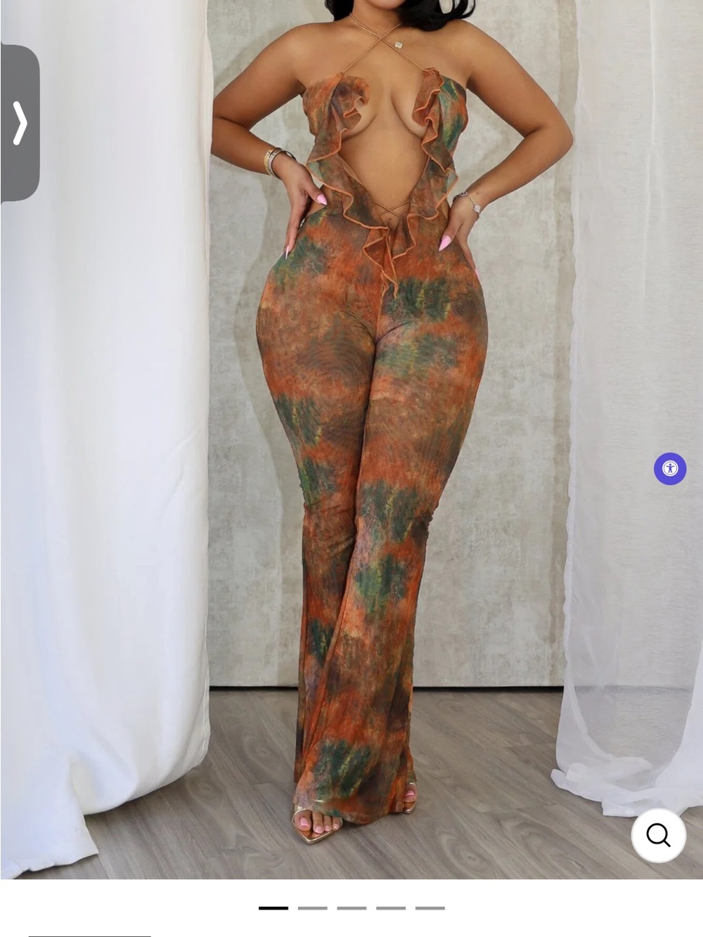 Ruffle Tie-Dye Jumpsuit